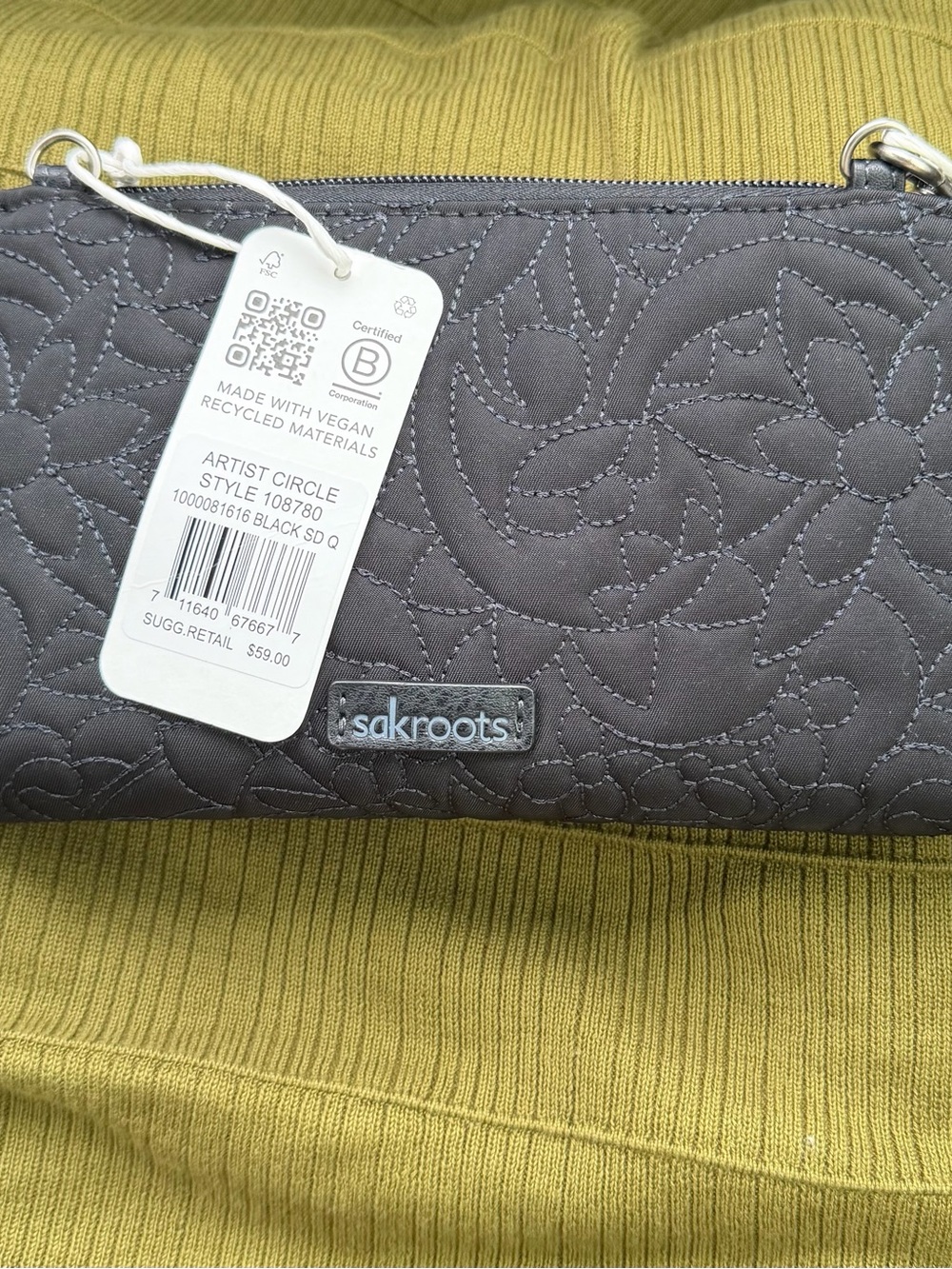Sakroots Artist Circle Vegan Wallet Wristlet Crossbody NWT Quilted Owl Organizer